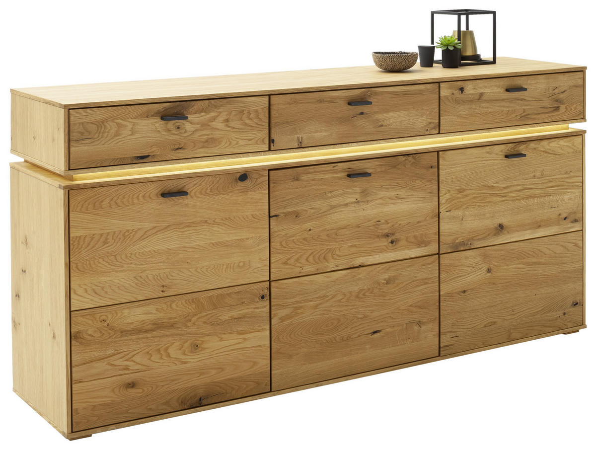 SIDEBOARD 183/90/44 cm  in Wildeiche  - Wildeiche/Anthrazit, Natur, Holz/Holzwerkstoff (183/90/44cm) - MID.YOU