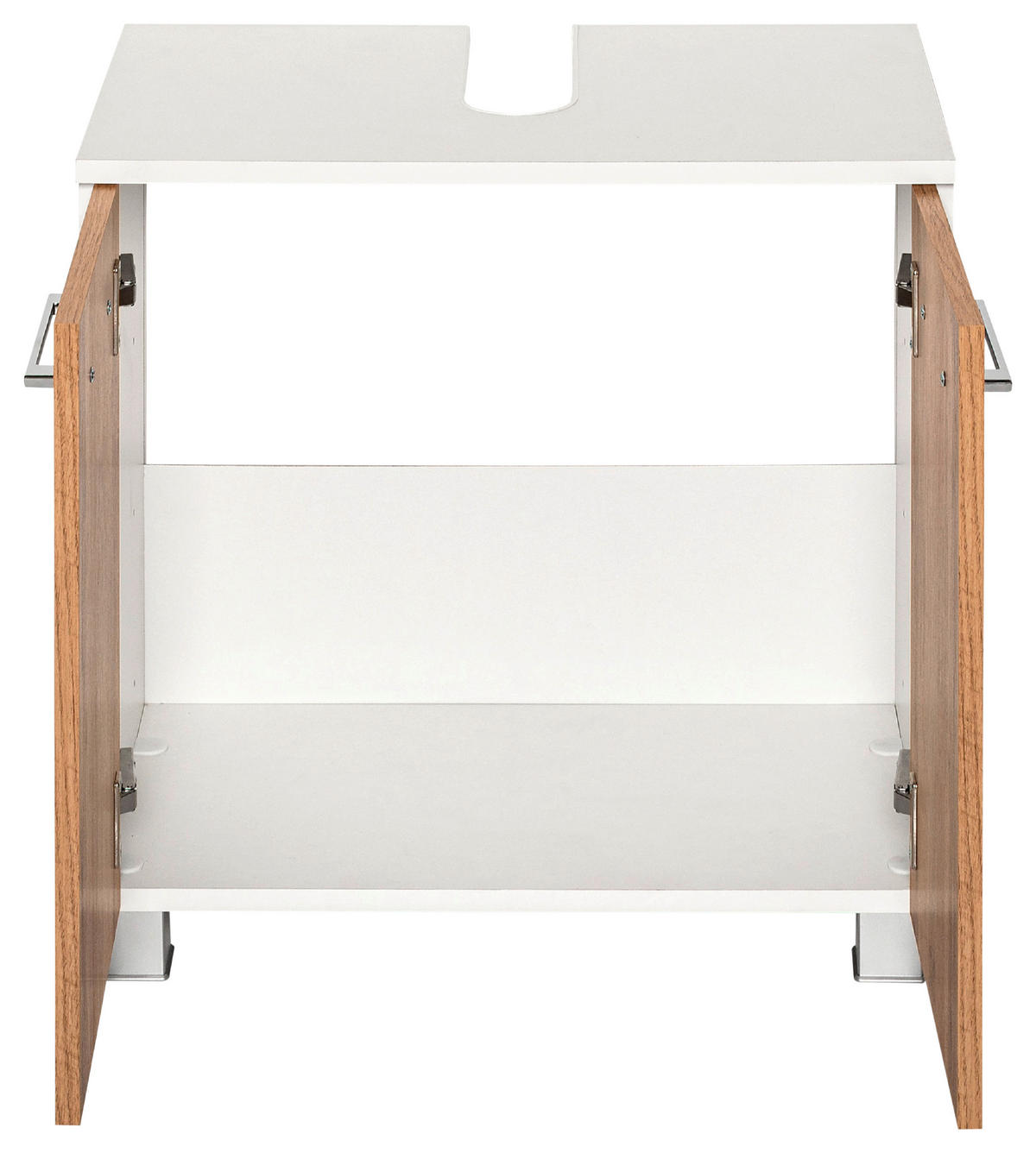 WASCHBECKENUNTERSCHRANK 60/53/35 cm  - Chromfarben/Weiss, Modern, Holzwerkstoff/Kunststoff (60/53/35cm) - Held