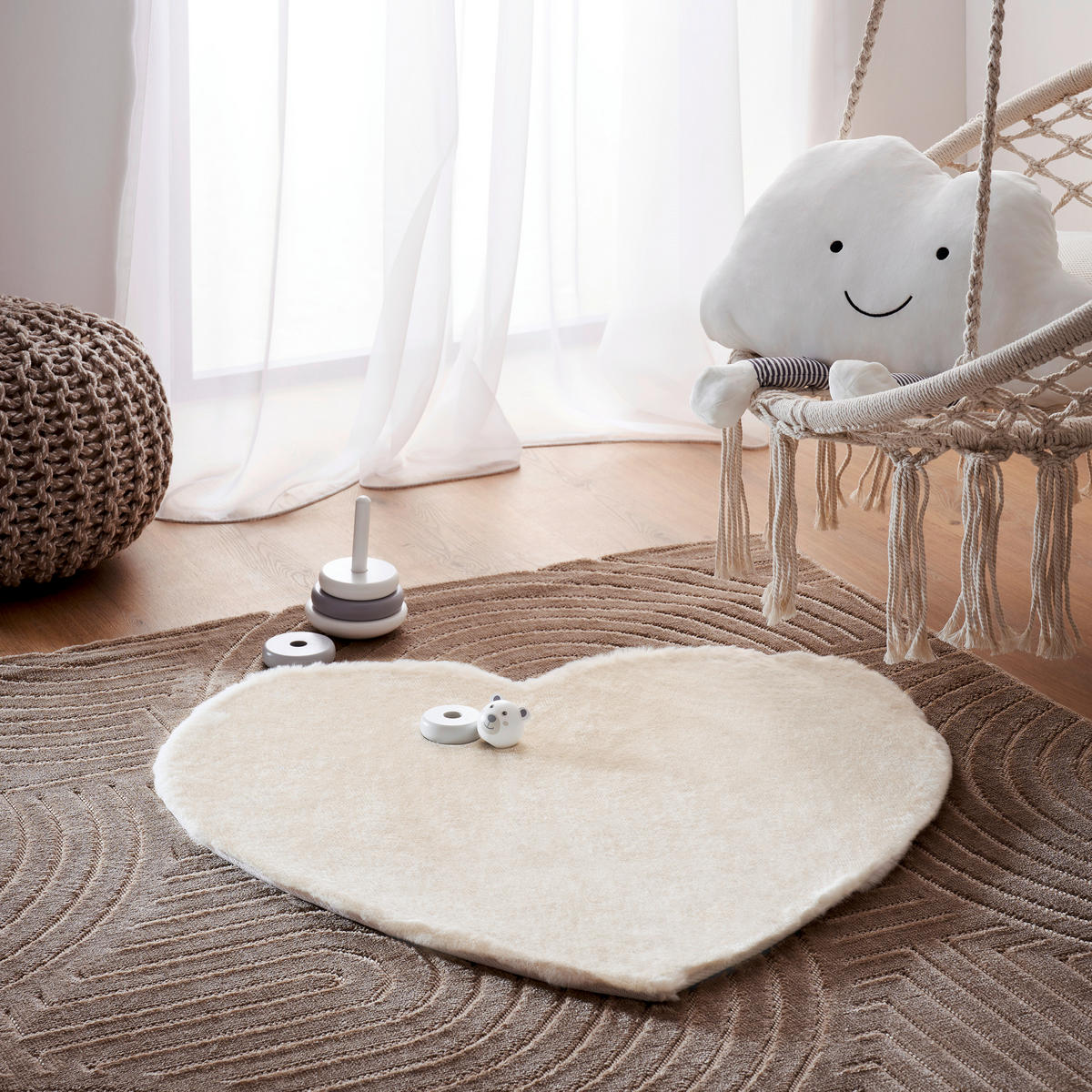 KINDERTEPPICH 80/80 cm  - Creme, Basics, Textil (80/80cm) - Ben'n'jen
