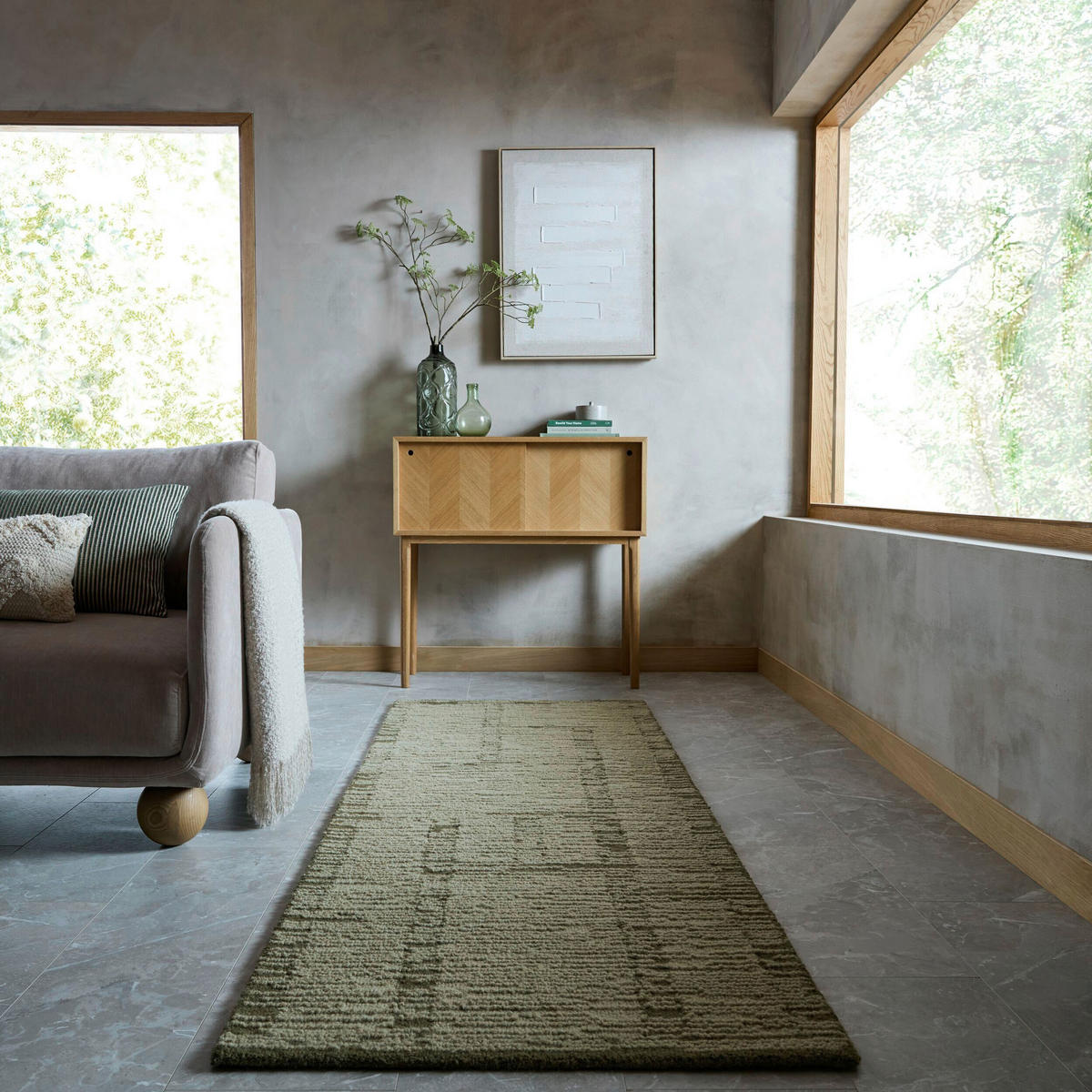 WOLLTEPPICH 80/230 cm Harris Grün rechteckig  - Grün, Basics, Textil (80/230cm) - Flair Rugs
