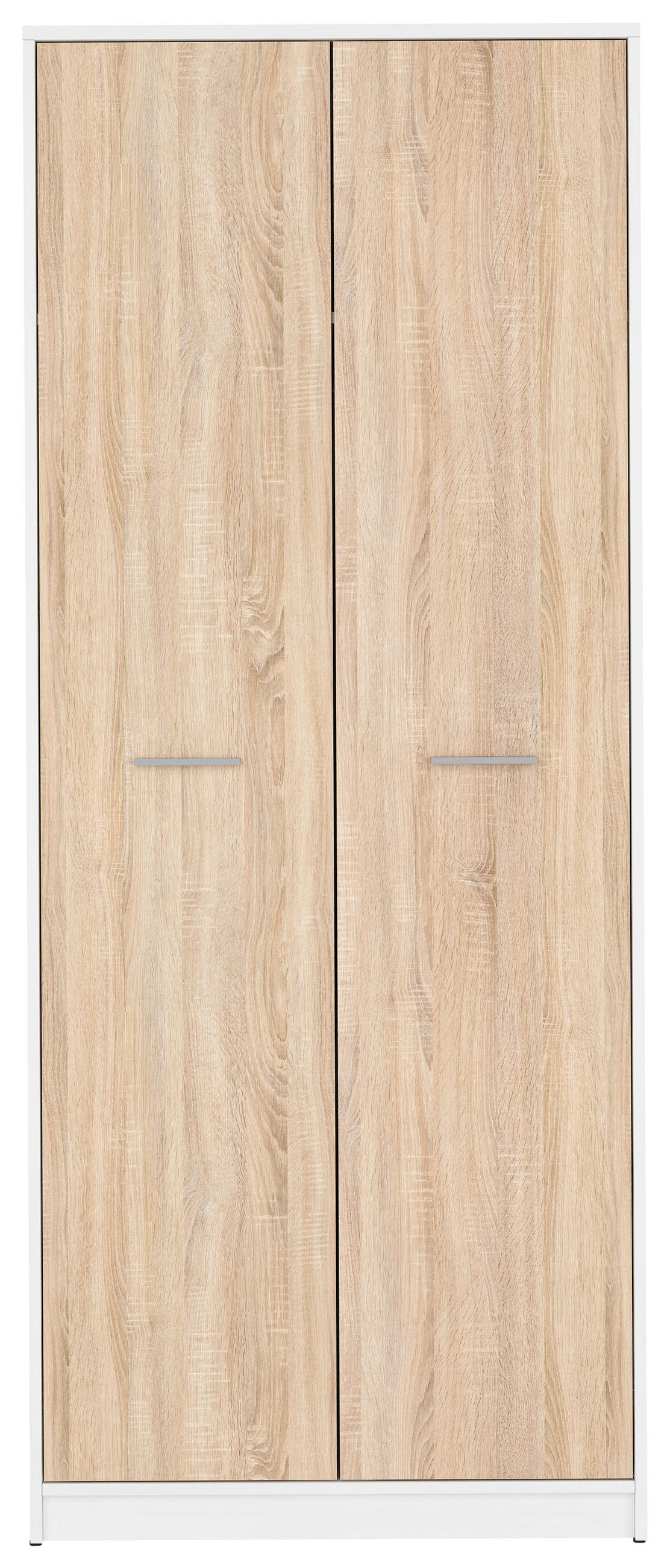 DREHTÜRENSCHRANK  in Sonoma Eiche, Weiß  - Silberfarben/Weiß, MODERN, Holzwerkstoff/Kunststoff (80/197/54,5cm) - MID.YOU