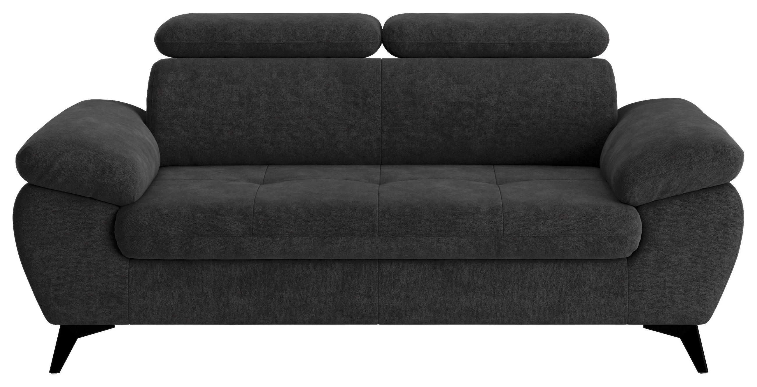 2-SITZER-SOFA in Dunkelgrau  - Dunkelgrau/Schwarz, Textil/Metall (194/84/100cm) - MID.YOU