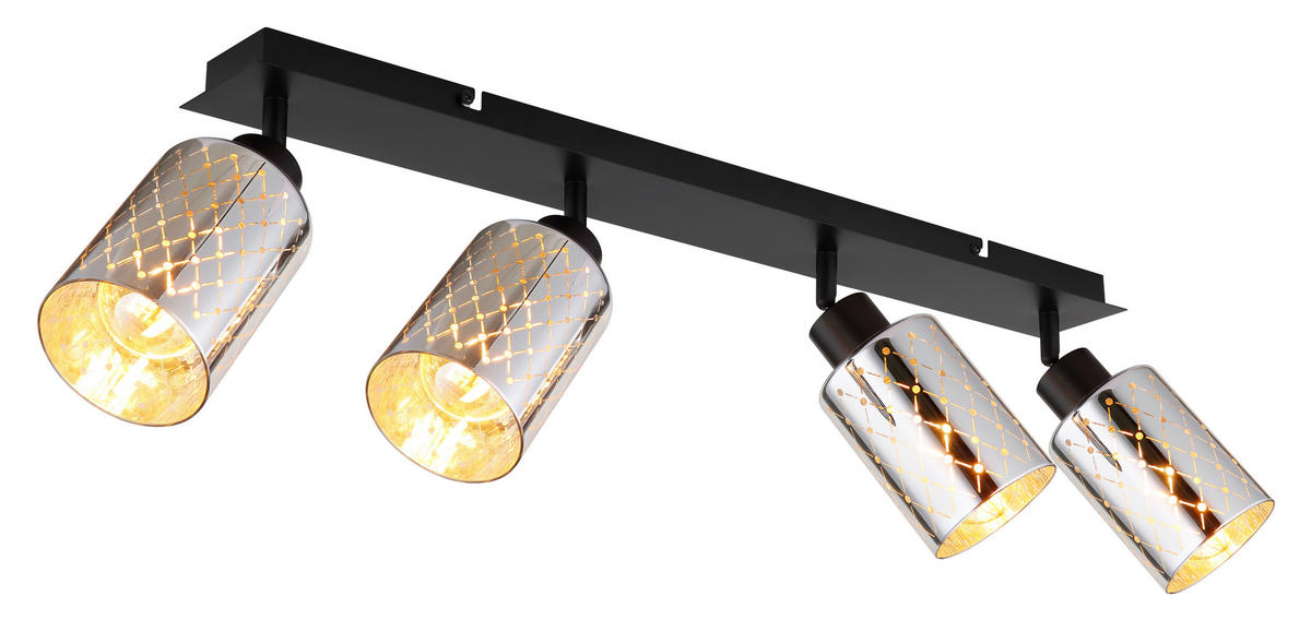 STRAHLER 86/9/22 cm   - Klar/Chromfarben, Basics, Glas/Metall (86/9/22cm) - Globo