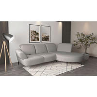 ECKSOFA in Flachgewebe Hellgrau  313/208 cm  - Hellgrau/Schwarz, MODERN, Textil/Metall (313/208cm) - Sit & More