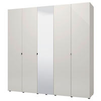 NYÍLÓAJTÓS SZEKRÉNY kasmírszínű  - kasmírszínű/fekete, Konventionell, faalapú anyag/Üveg (224/226,5/56,5cm) - Stylife