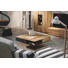 COUCHTISCH Altholz, Eiche massiv quadratisch Eichefarben - Eichefarben, Design, Glas/Holz (90/90/38,5-74,5cm) - Voglauer