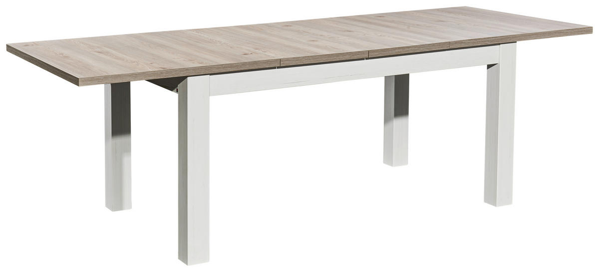 ESSTISCH Weiß, Eichefarben rechteckig  ausziehbar  - Eichefarben/Weiß, Design, Holzwerkstoff (160-240/90/76cm) - SetOne by Musterring