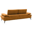 3-SITZER-SOFA Echtleder Currygelb  - Currygelb/Schwarz, Design, Leder/Metall (238/86/94cm) - Dieter Knoll