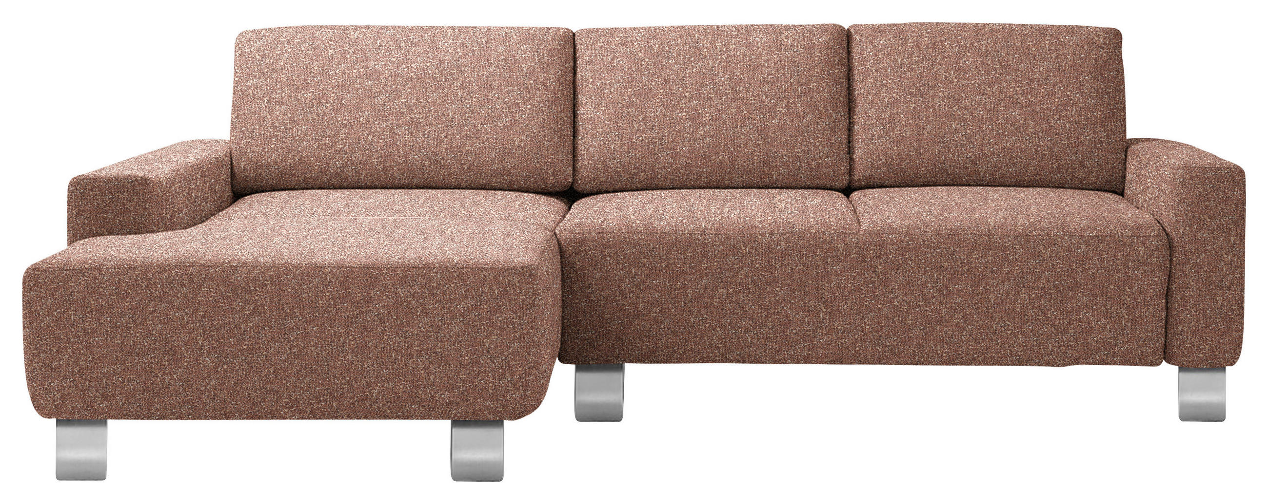 ECKSOFA  in Mikrovelours Terracotta  160/248 cm  - Terracotta/Alufarben, Design, Textil/Metall (160/248cm) - Sedda