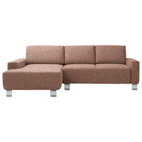 ECKSOFA  in Mikrovelours Terracotta  160/248 cm  - Terracotta/Alufarben, Design, Textil/Metall (160/248cm) - Sedda