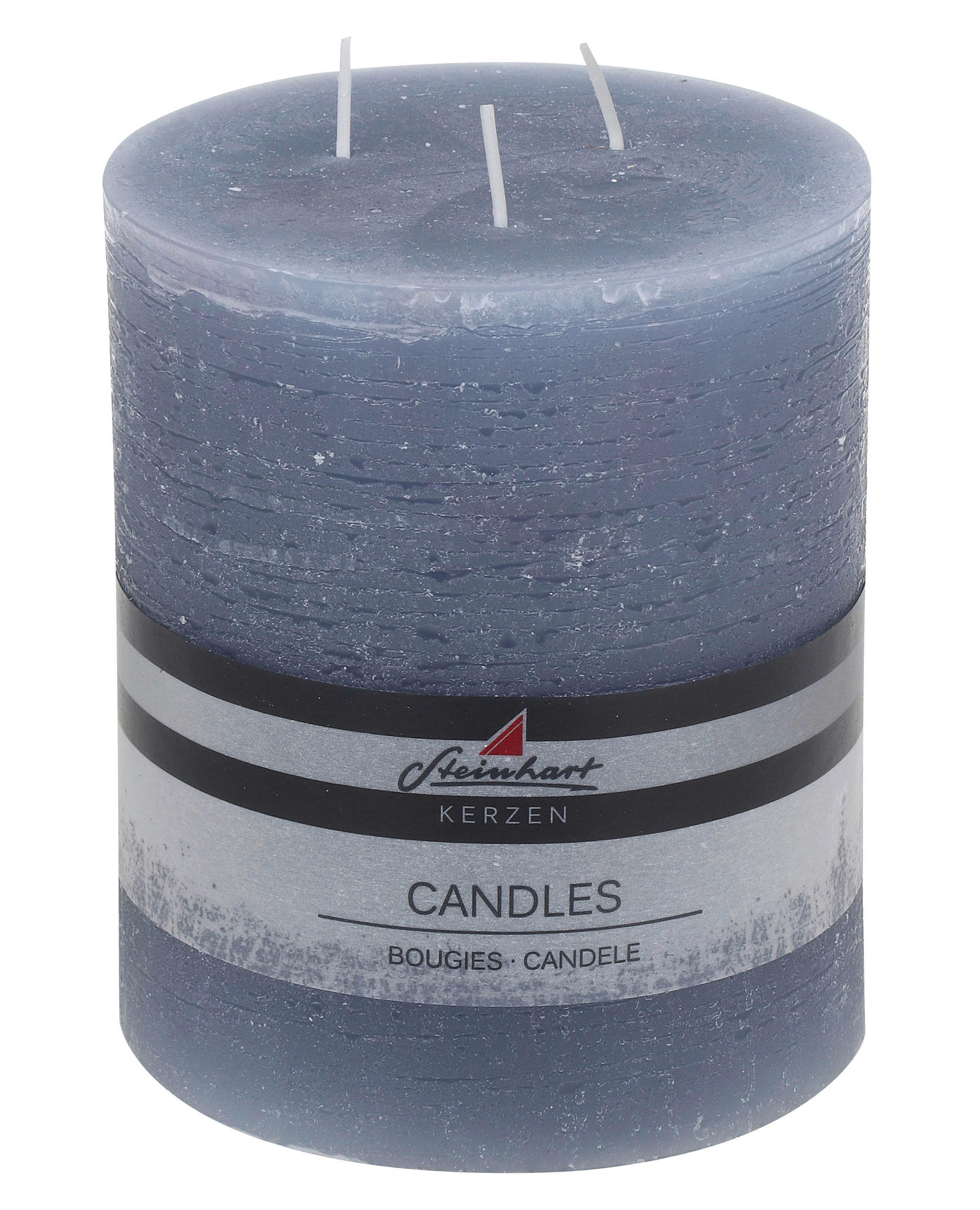 STUMPENKERZE  - Blau, Basics, Naturmaterialien (12/14cm) - Steinhart