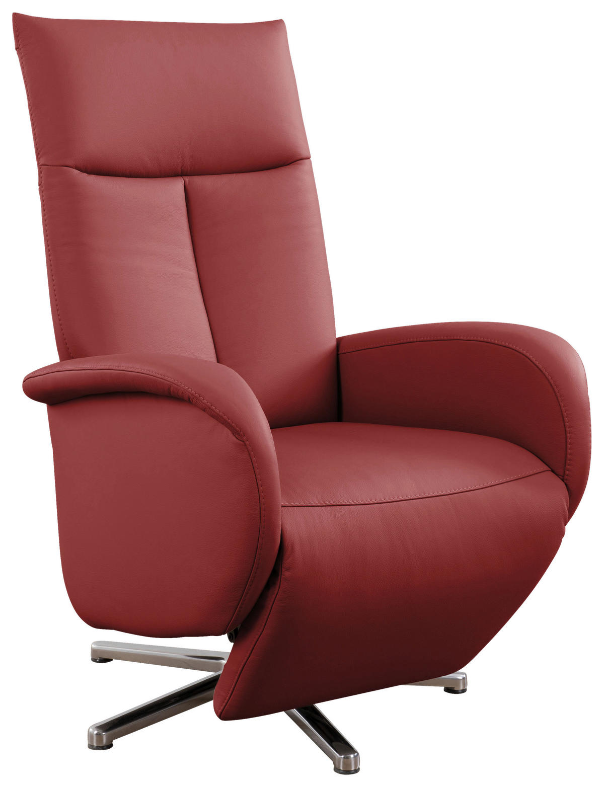DREHSTUHL  in Rot  - Chromfarben/Rot, Konventionell, Leder/Metall (75/112/82cm) - Sit & More