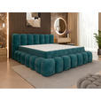 POLSTERBETT Lattenrost, Bettkasten Petrol 160/200 cm - Birkefarben/Petrol, Trend, Holz/Kunststoff (160/200cm) - Esposa