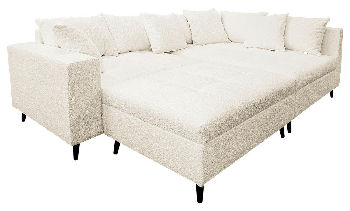 ROHOVÁ SEDACIA SÚPRAVA, textil, biela - čierna/biela, Design, drevo/textil (247/174cm) - MID.YOU