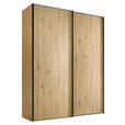 SCHWEBETÜRENSCHRANK  in Eiche Artisan  - Graphitfarben/Eiche Artisan, Design, Holzwerkstoff/Metall (200/222/68cm) - Moderano