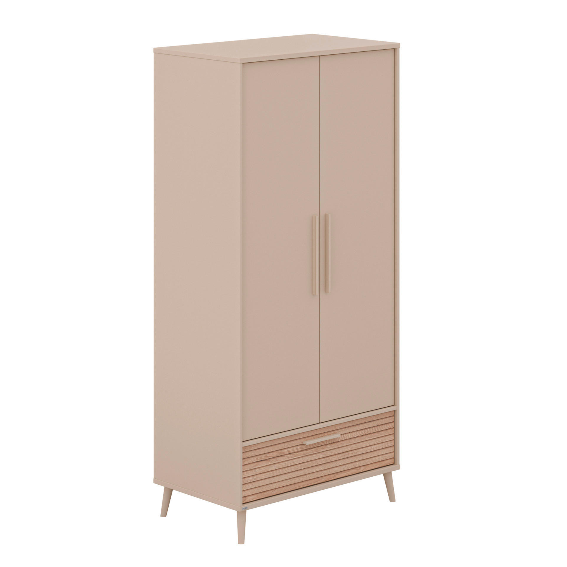 BABYKLEIDERSCHRANK Eefje Beige, Eichefarben  - Eichefarben/Beige, Basics, Holzwerkstoff (94,8/203,5/57,1cm) - Paidi