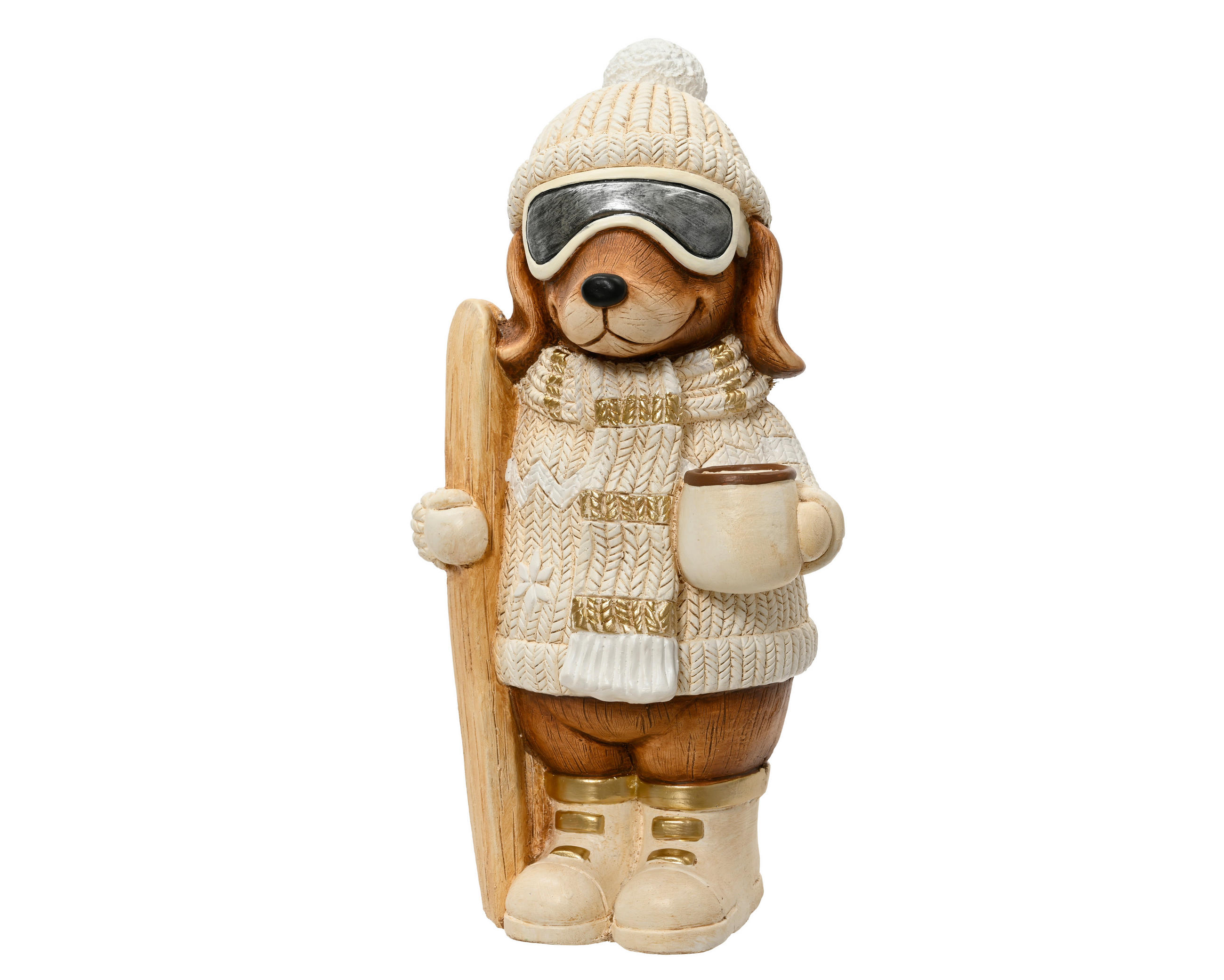 KARÁCSONYI FIGURA - krémszínű, Basics, fém (21/23/44.5cm)