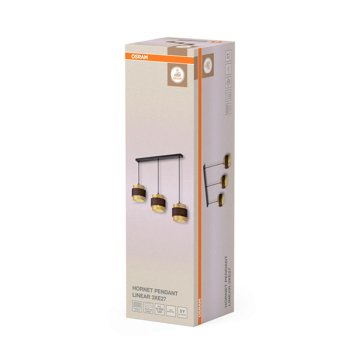 HÄNGELEUCHTE 78/18/150 cm  - Goldfarben/Schwarz, KONVENTIONELL, Textil/Metall (78/18/150cm) - Osram