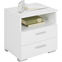 NOPTIERĂ in alb  - alb/culoare aluminiu, Konventionell, plastic/material pe bază de lemn (45/47/35cm) - Carryhome