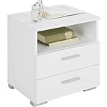 NACHTSCHRANK 45/47/35 cm  - Alufarben/Weiß, KONVENTIONELL, Holzwerkstoff/Kunststoff (45/47/35cm) - Carryhome