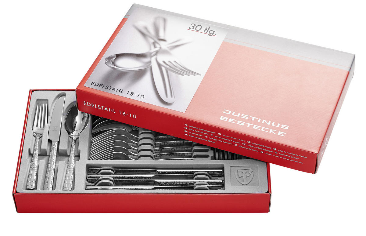 SET DE TACÂMURI 30 piese  Croco  - culoare inox, Konventionell, metal - Justinus