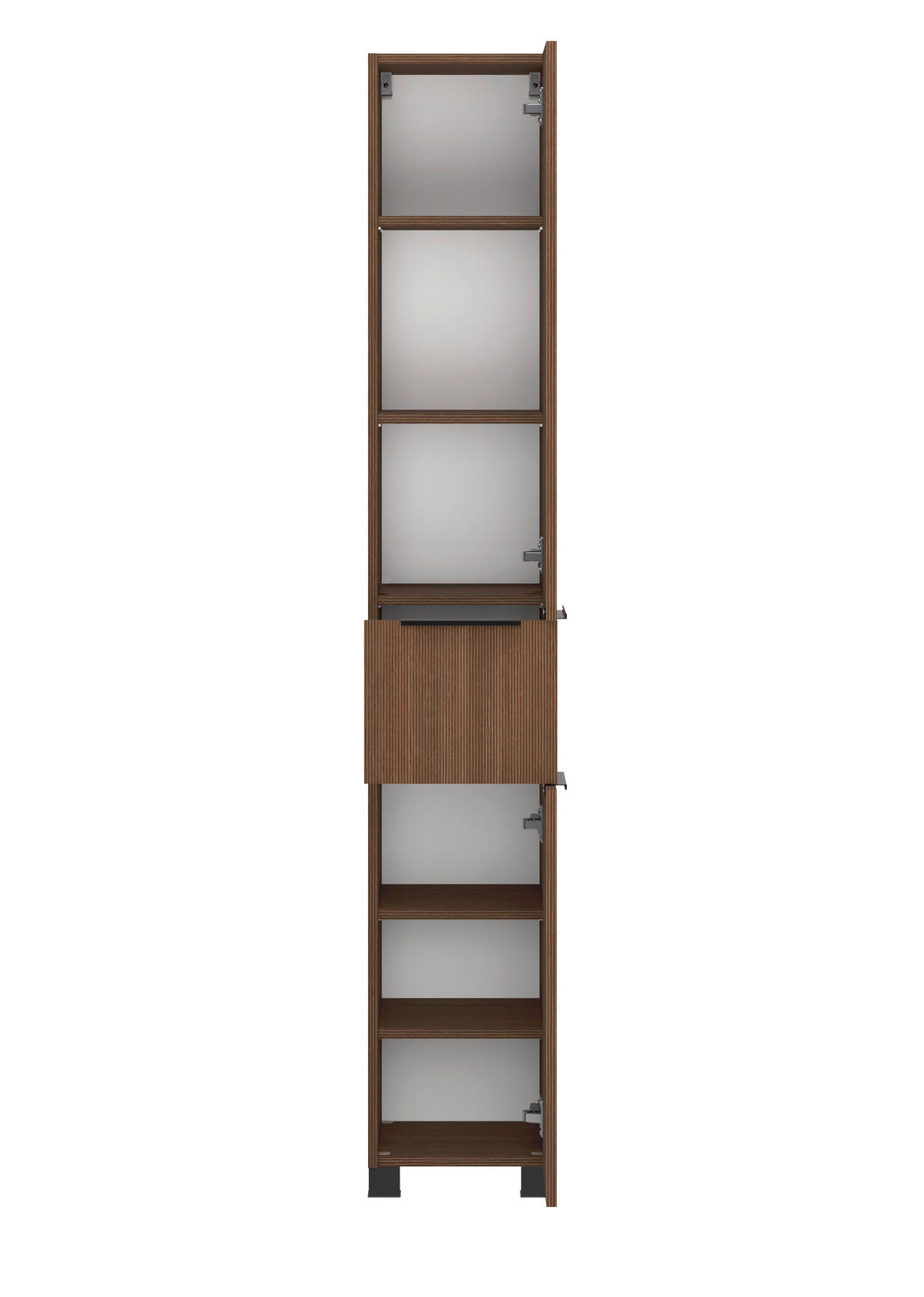 HOCHSCHRANK 30/180/35 cm  - Dunkelbraun/Schwarz, Natur, Holzwerkstoff/Kunststoff (30/180/35cm) - Held