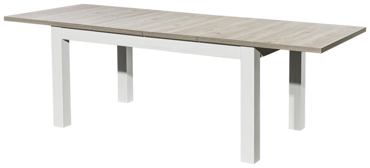 ESSTISCH Weiß, Eichefarben rechteckig  ausziehbar  - Eichefarben/Weiß, Design, Holzwerkstoff (160-240/90/76cm) - SetOne by Musterring