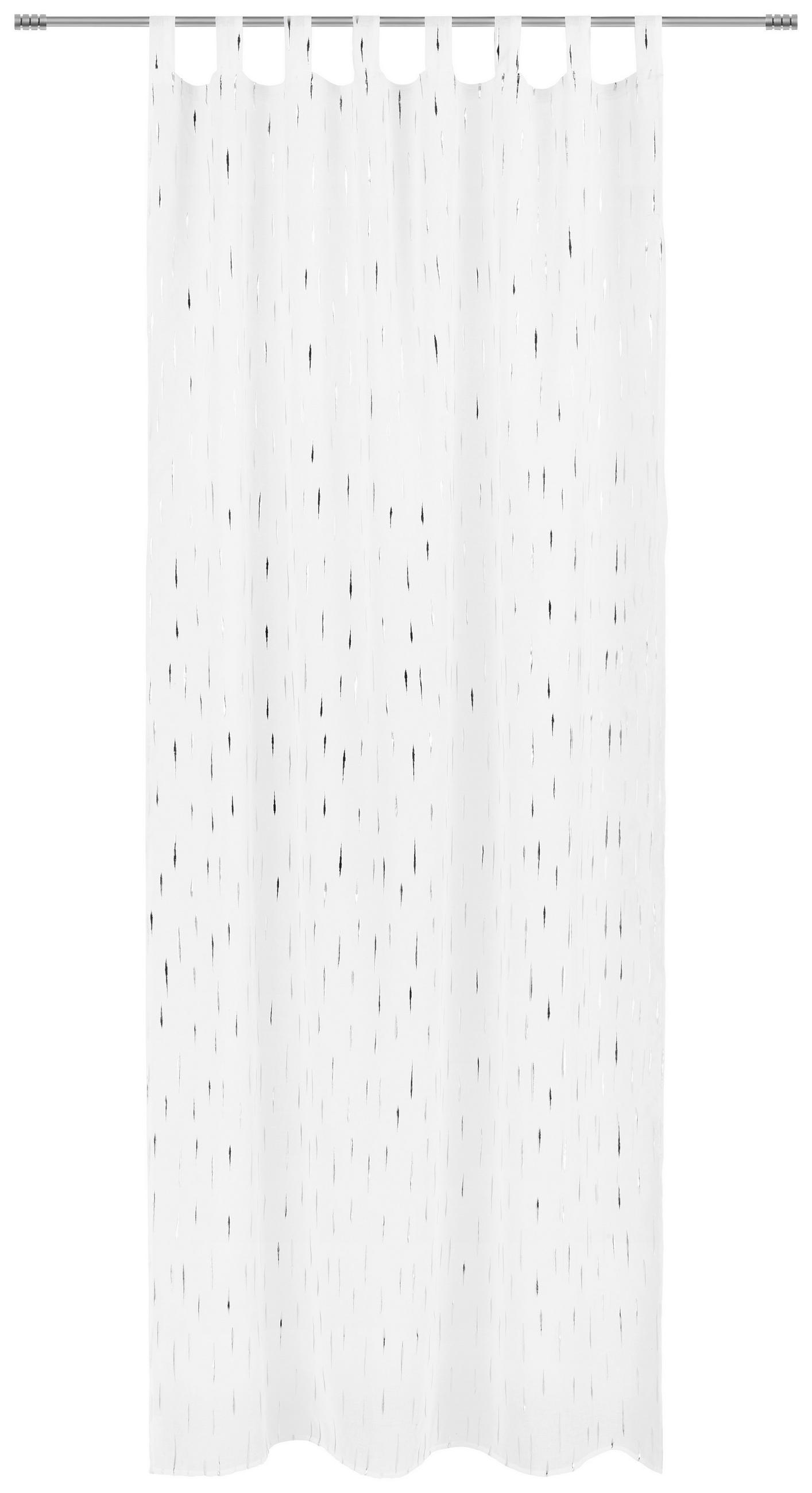 Vorhang Mit Schlaufen Und Band Julia 140x255 Cm Weiß/silber