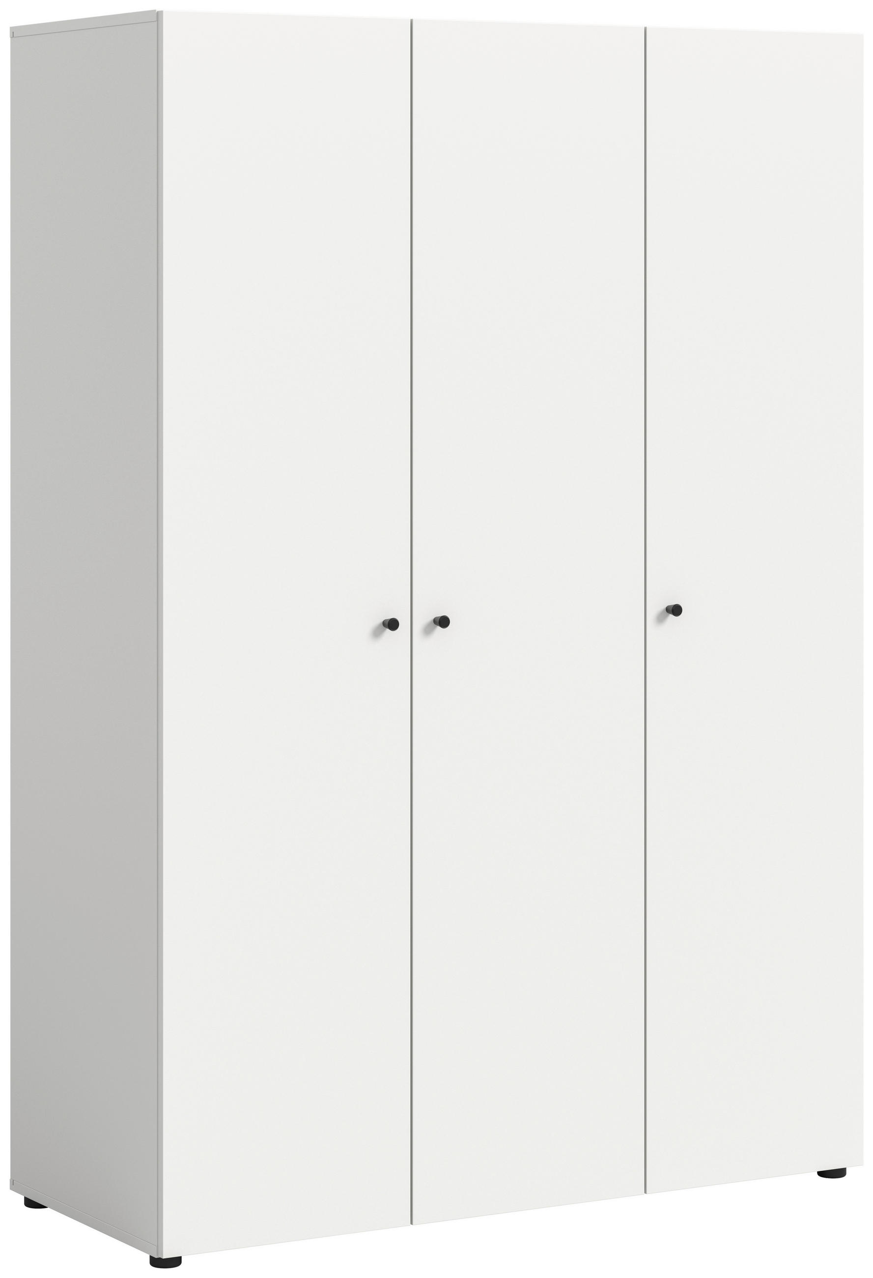 DREHTÜRENSCHRANK 120/176/51 cm,  in Weiß, 3-türig  - Schwarz/Weiß, MODERN, Holzwerkstoff/Kunststoff (120/176/51cm) - MID.YOU