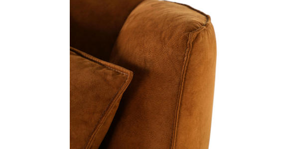 3-SITZER-SOFA TABALUGA Mikrofaser Cognac - Cognac/Schwarz, Design, Textil/Metall (203/90/95cm) - Carryhome