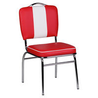 STOLICA  crvena, bijela  plastika      - bijela/srebrne boje, Moderno, metal/plastika (47/90/45cm) - MID.YOU