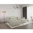 HOCKER in Textil Naturfarben  - Schwarz/Naturfarben, MODERN, Textil/Metall (130/44/85cm) - Carryhome
