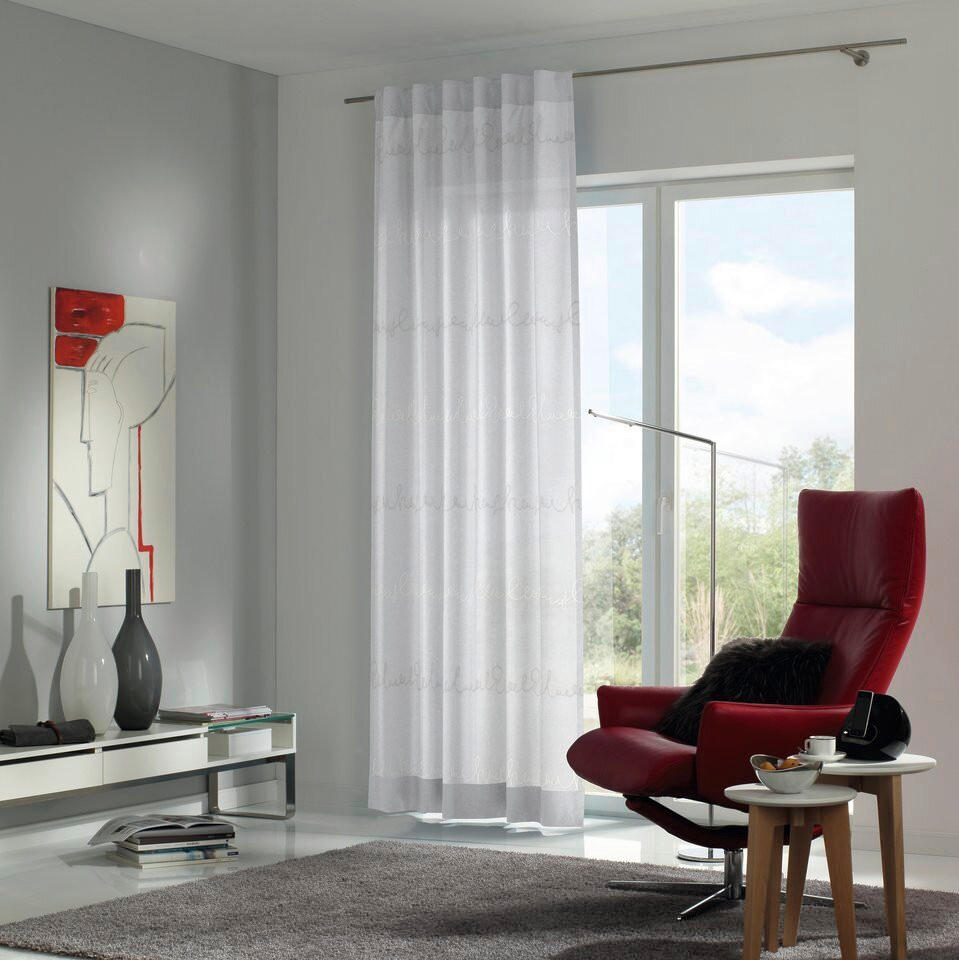FERTIGVORHANG   145/245 cm   - Weiß, Design, Textil (145/245cm) - Gardisette