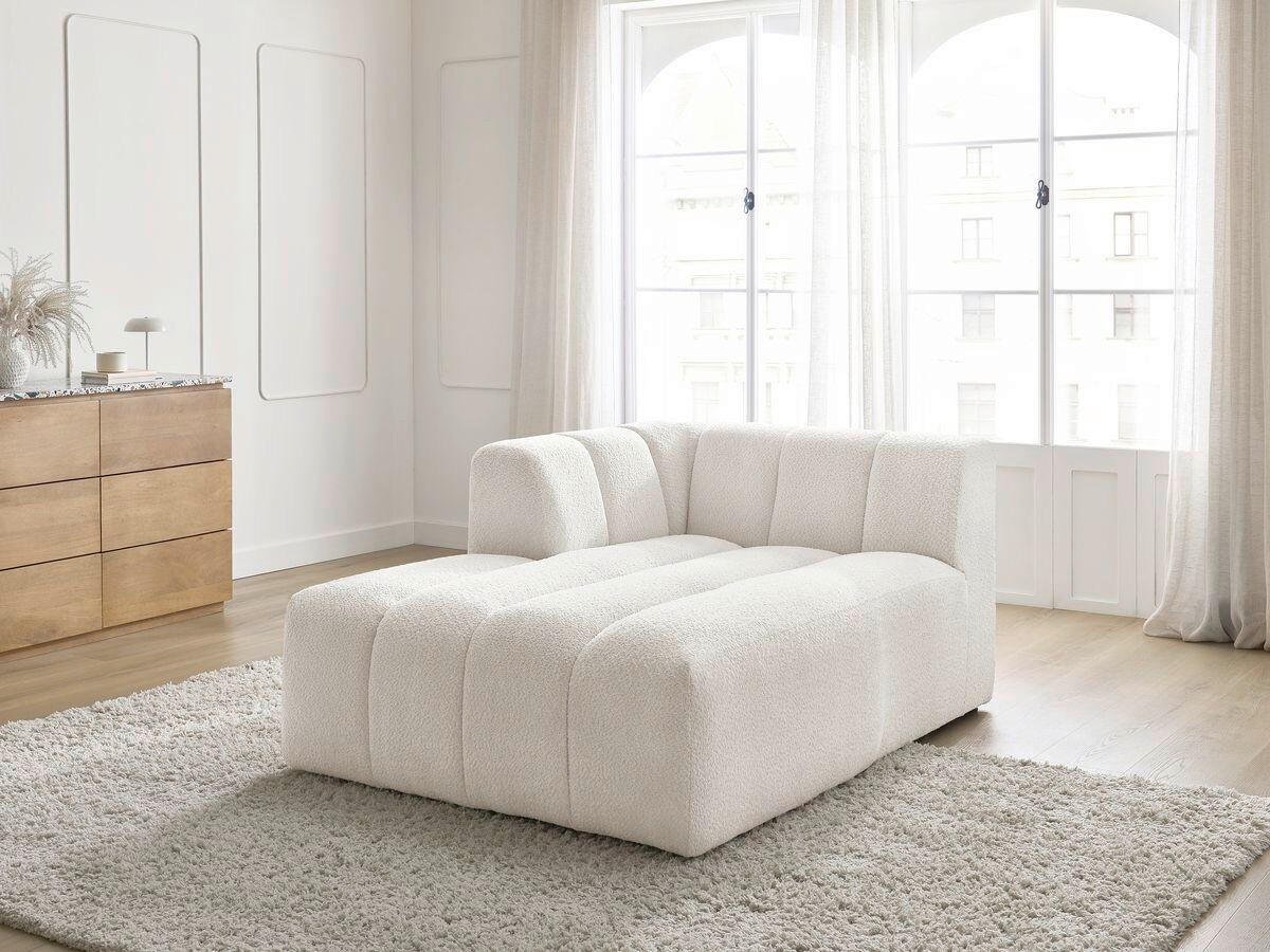 SOFAELEMENT ANNECY Bouclé Weiß  - Schwarz/Weiß, MODERN, Kunststoff/Textil (120/72/170cm)