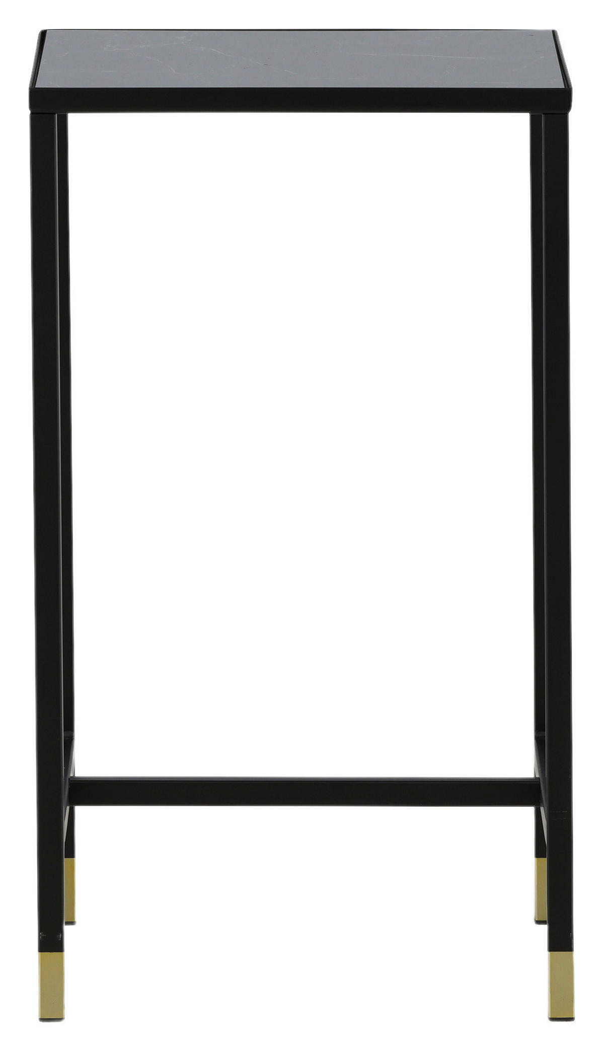 BEISTELLTISCH 40/40/70 cm Schwarz, Messingfarben quadratisch  - Messingfarben/Schwarz, Design, Glas/Metall (40/40/70cm) - Livetastic