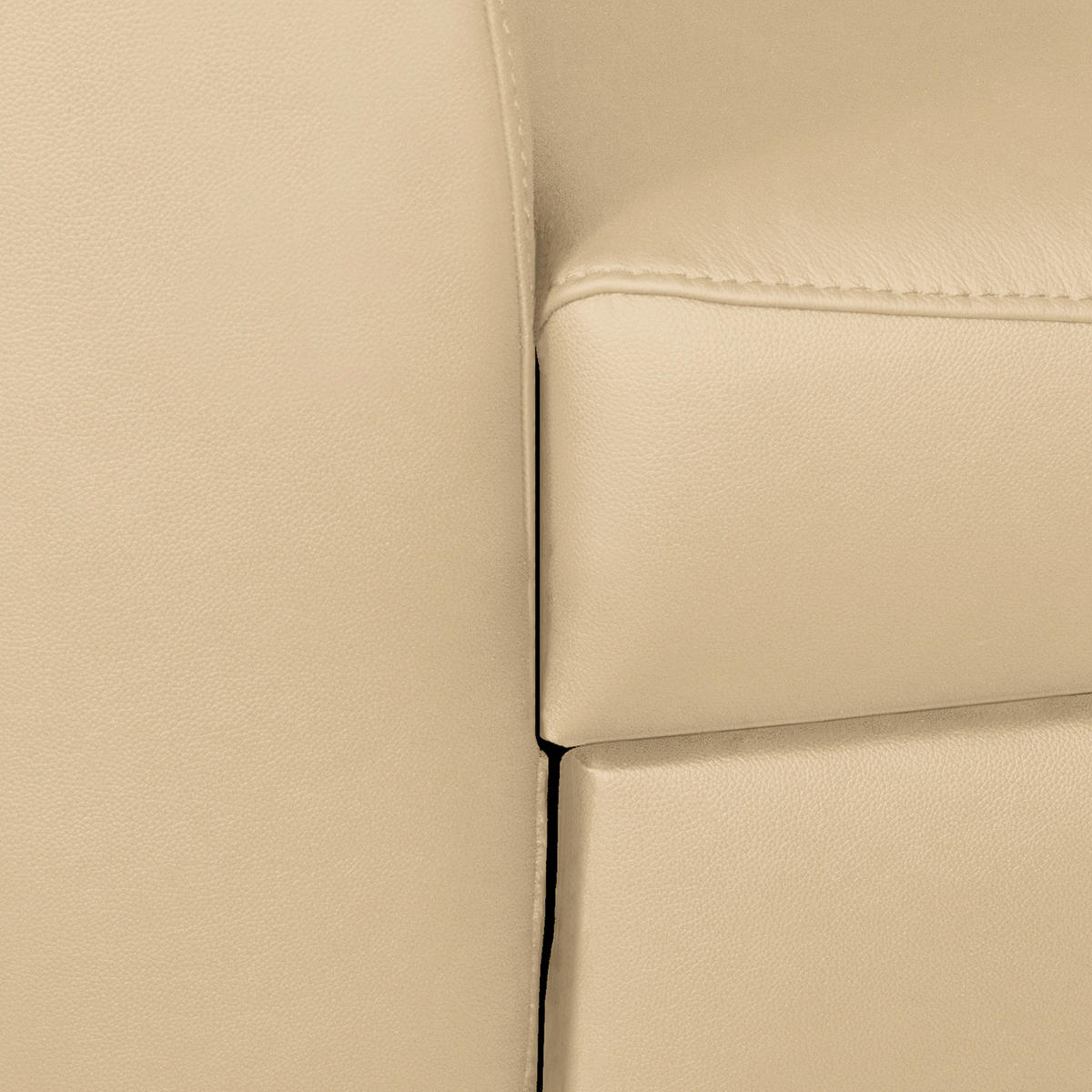 ECKSOFA in Lederlook Echtleder Beige  - Chromfarben/Beige, Design, Leder/Textil (241/168cm) - Livetastic