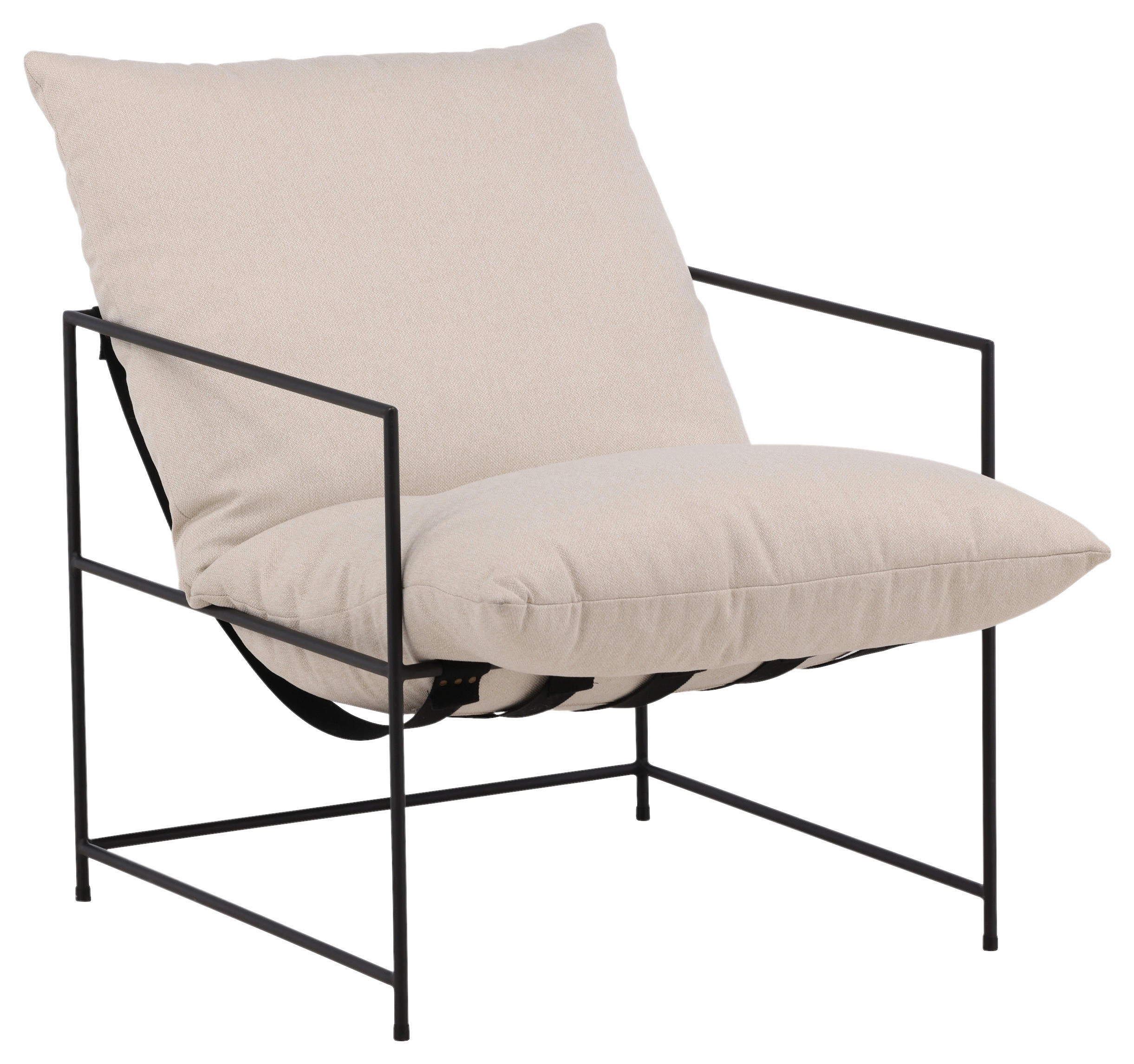 SESSEL in Leinenoptik Weiß  - Weiß, Design, Textil/Metall (68.5/97.5/90cm) - Livetastic
