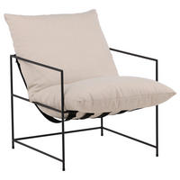 FÅTÖLJ i textil, metall vit  - vit, Design, metall/textil (68.5/97.5/90cm) - Livetastic