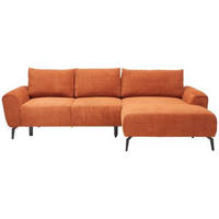 ECKSOFA inkl. Funktionen Kupferfarben Webstoff  - Schwarz/Kupferfarben, Design, Textil/Metall (272/170cm) - Welnova
