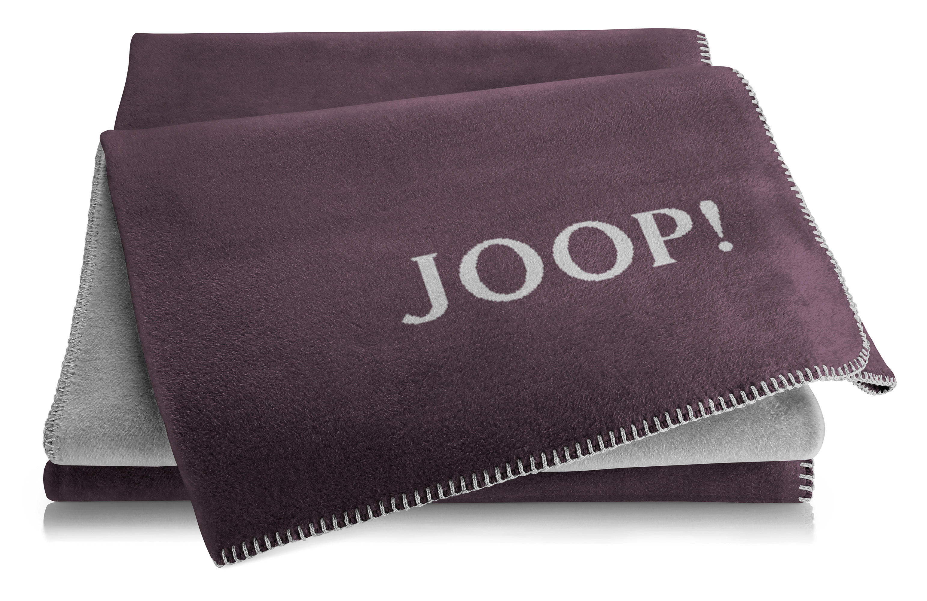 WOHNDECKE Uni Doubleface 150/200 cm  - Bordeaux/Graphitfarben, Basics, Textil (150/200cm) - Joop!