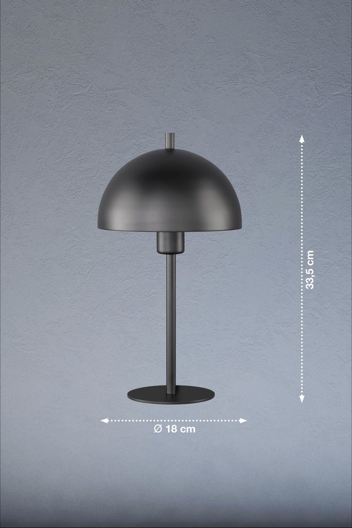 TISCHLEUCHTE Kia 18/33,5 cm  - Schwarz, Design, Metall (18/33,5cm) - Schöner Wohnen