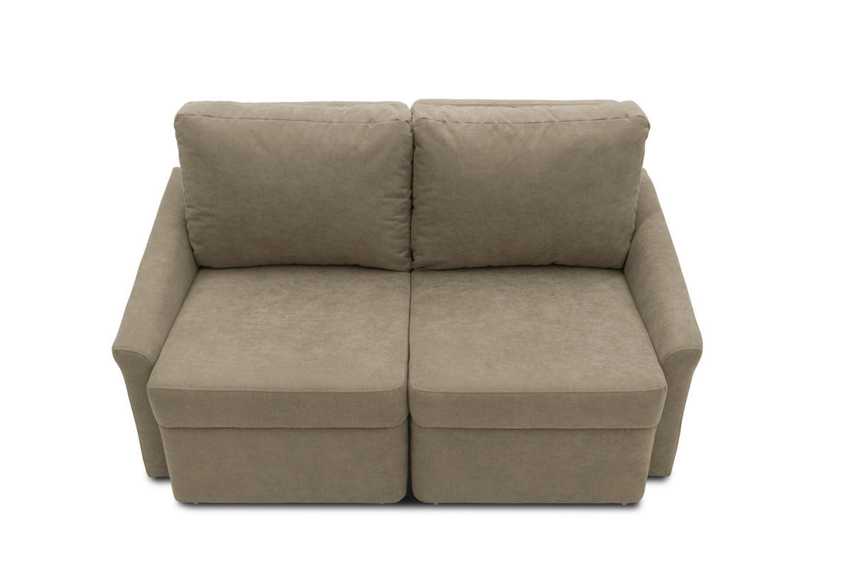 SCHLAFSOFA Mikrofaser Beige  - Beige/Schwarz, Basics, Kunststoff/Textil (168/86/96cm) - MID.YOU