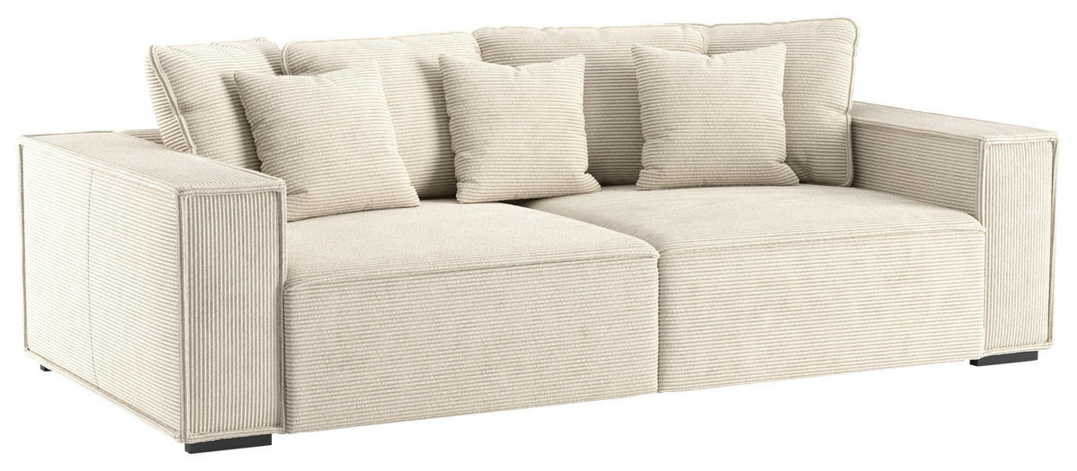 BIGSOFA Mikrofaser Beige  - Beige, MODERN, Kunststoff/Textil (244/62/117cm) - MID.YOU