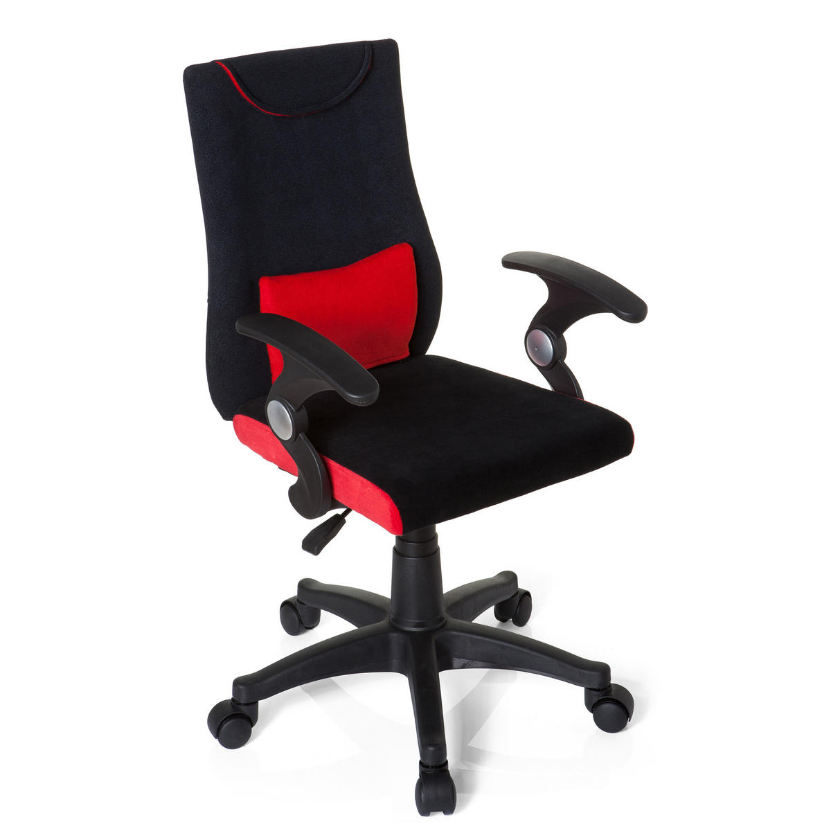 OTOČNÁ ŽIDLE PRO MLÁDEŽ, červená, černá - černá/červená, Basics, plast (50/87-97/40cm) - MID.YOU