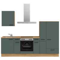 KÜCHENLEERBLOCK 270 cm   in Eichefarben, Dunkelgrün  - Dunkelgrün/Eichefarben, MODERN, Holzwerkstoff/Metall (270cm) - Nobilia