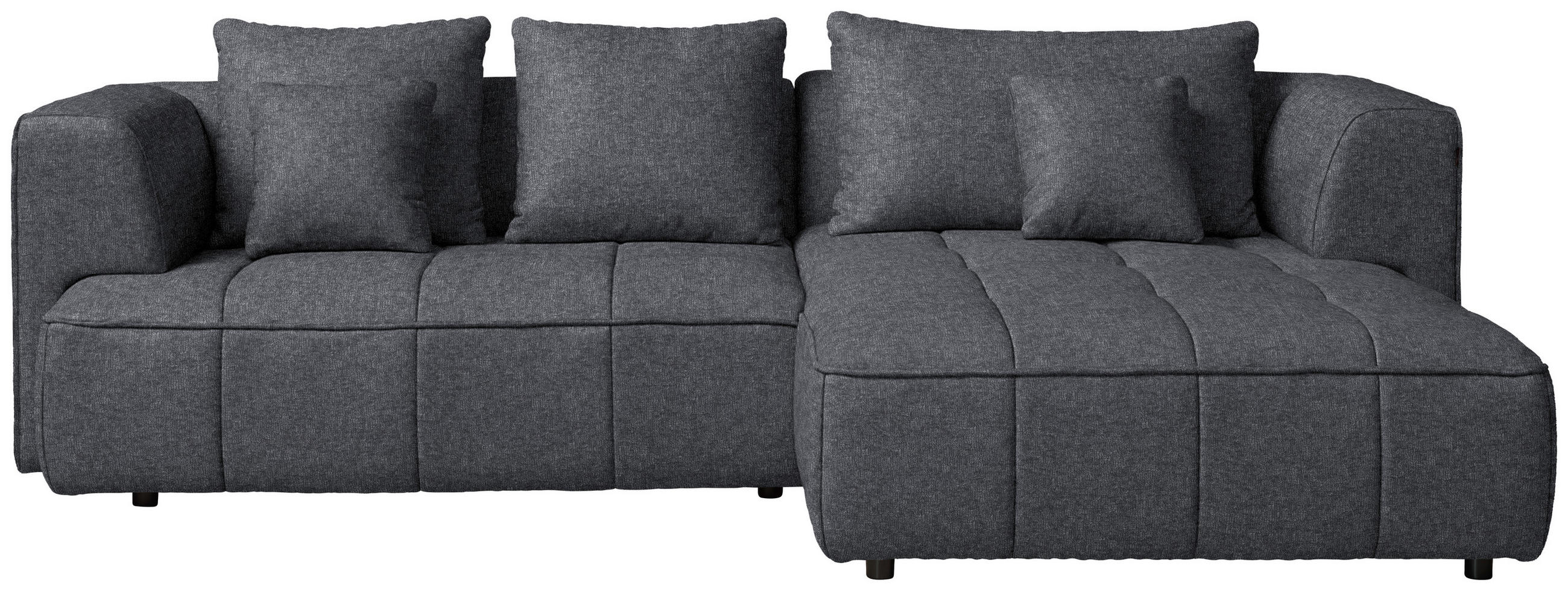 ECKSOFA Webstoff Anthrazit  - Anthrazit/Schwarz, Design, Kunststoff/Textil (288/188cm) - Welnova