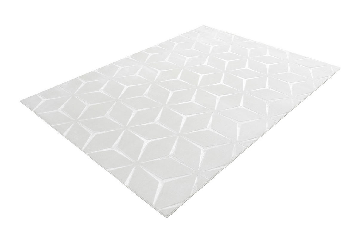 FLACHWEBETEPPICH  Wohnzimmer 120/160 cm Calma Weiß rechteckig  - Weiß, Basics, Textil (120/160cm) - Kayoom