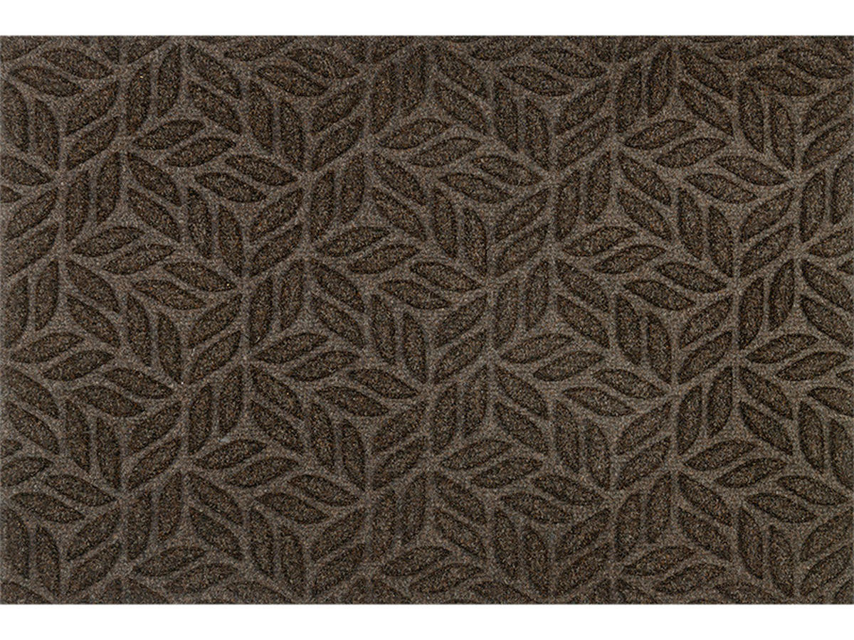 FUßMATTE 60/90 cm Dune Leaves dark brown  - Dunkelbraun, KONVENTIONELL, Kunststoff/Textil (60/90cm) - wash+dry