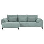 ECKSOFA  in Cord Mintgrün  176/311 cm  - Schwarz/Mintgrün, KONVENTIONELL, Textil/Metall (176/311cm) - Carryhome