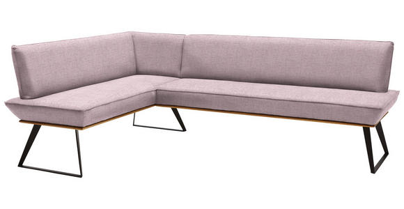 ECKBANK 183/223 cm  in Rosa, Schwarz, Eichefarben  - Eichefarben/Schwarz, Design, Holz/Textil (183/223cm) - Voleo